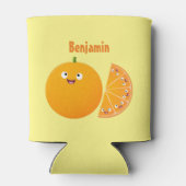 Niedlicher Orangenfrucht-Cartoon Dosenkühler (Rückseite)