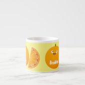 Niedlicher Orangenfrucht-Cartoon Espressotasse (Vorderseite)