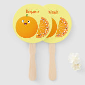 Niedlicher Orangenfrucht-Cartoon Fächer (Vorne und Hinten)