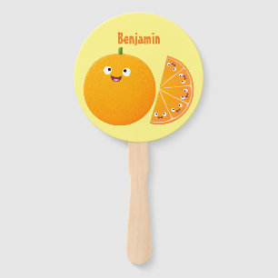 Niedlicher Orangenfrucht-Cartoon Fächer