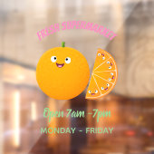 Niedlicher Orangenfrucht-Cartoon Fensteraufkleber (Blatt 2)