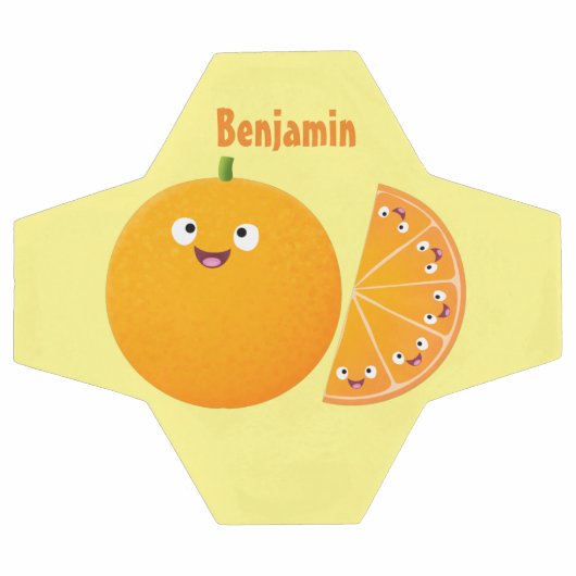 Niedlicher Orangenfrucht-Cartoon Fußball (Flach)