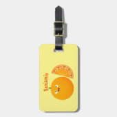 Niedlicher Orangenfrucht-Cartoon Gepäckanhänger (Vorderseite vertikal)