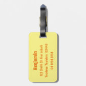 Niedlicher Orangenfrucht-Cartoon Gepäckanhänger (Rückseite vertikal)