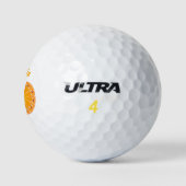 Niedlicher Orangenfrucht-Cartoon Golfball (Logo)