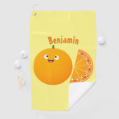 Niedlicher Orangenfrucht-Cartoon Golfhandtuch (Insitu)