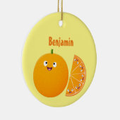 Niedlicher Orangenfrucht-Cartoon Keramik Ornament (Rechts)