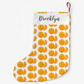 Niedlicher Orangenfrucht-Cartoon Kleiner Weihnachtsstrumpf (Rückseite)