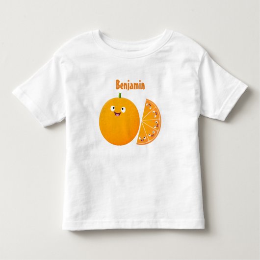 Niedlicher Orangenfrucht-Cartoon Kleinkind T-shirt (Vorderseite)