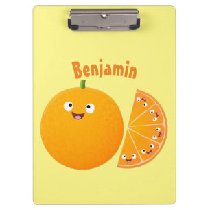 Niedlicher Orangenfrucht-Cartoon Klemmbrett