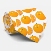 Niedlicher Orangenfrucht-Cartoon Krawatte (Gerollt)