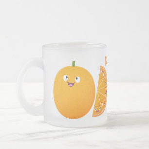 Niedlicher Orangenfrucht-Cartoon Mattglastasse