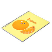 Niedlicher Orangenfrucht-Cartoon Notizblock (Linke Seite)
