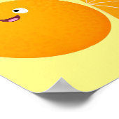 Niedlicher Orangenfrucht-Cartoon Poster (Ecke)