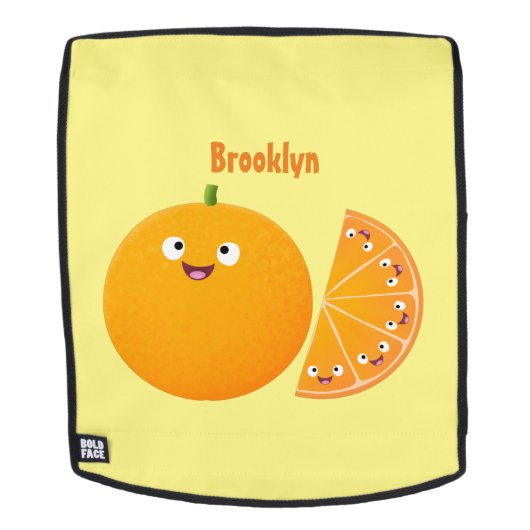 Niedlicher Orangenfrucht-Cartoon Rucksack (Abnehmbare Front)