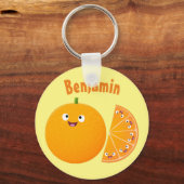 Niedlicher Orangenfrucht-Cartoon Schlüsselanhänger (Vorderseite)