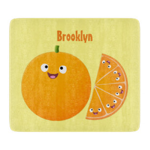 Niedlicher Orangenfrucht-Cartoon Schneidebrett
