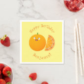 Niedlicher Orangenfrucht-Cartoon Serviette (Beispiel)