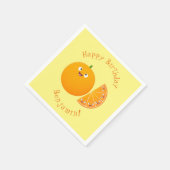 Niedlicher Orangenfrucht-Cartoon Serviette (Ecke)