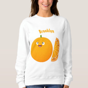 Niedlicher Orangenfrucht-Cartoon Sweatshirt