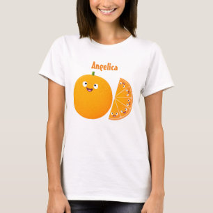 Niedlicher Orangenfrucht-Cartoon T-Shirt