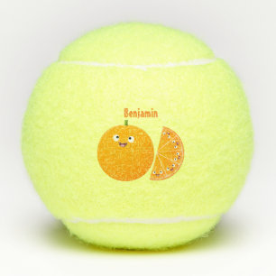Niedlicher Orangenfrucht-Cartoon Tennisbälle