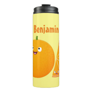 Niedlicher Orangenfrucht-Cartoon Thermosbecher