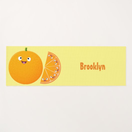 Niedlicher Orangenfrucht-Cartoon Yogamatte (Vorderseite (Horizontal))