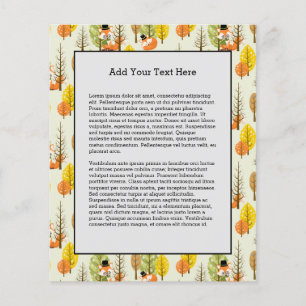 Niedlicher Orangenfuchs Herbstbäume Hipster Flyer