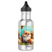Niedlicher Orangenfuchs Holz Blumenbeere Personali Edelstahlflasche (Rechts)