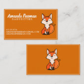 Niedlicher Orangenfuchs Kinderbetreuung Visitenkarte (Vorne/Hinten)