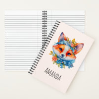 Niedlicher Orangenfuchs mit Blumenkronen