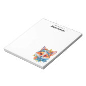 Niedlicher Orangenfuchs mit Blumenkronen Notizblock (Rotiert)