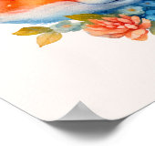 Niedlicher Orangenfuchs mit Blumenkronen Poster (Ecke)