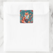 Niedlicher Orangenfuchs Quadratischer Aufkleber (Tasche)