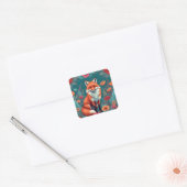 Niedlicher Orangenfuchs Quadratischer Aufkleber (Umschlag)