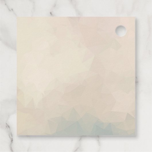 Niedlicher Orangenfuchs, rote Herzen und ein grüne Geschenkanhänger (Rückseite)