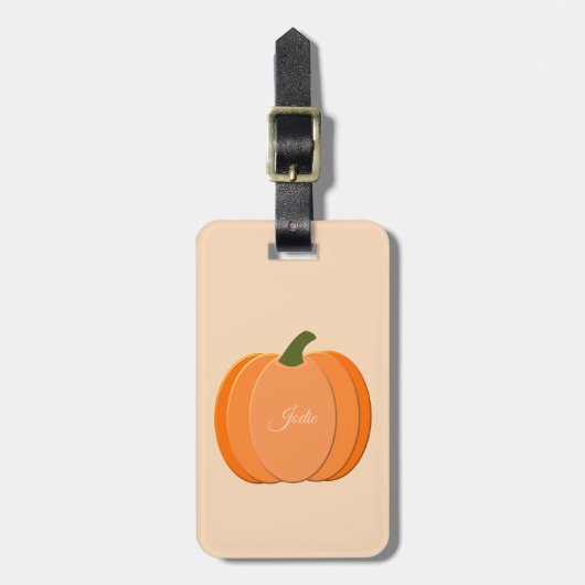 Niedlicher Orangengeschlecht-Neutraler Pumpkin-Ind Gepäckanhänger (Vorderseite vertikal)