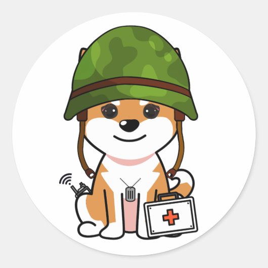 Niedlicher Orangenhundhelm Runder Aufkleber (Vorderseite)