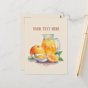 Niedlicher Orangensaft Postkarte