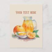 Niedlicher Orangensaft Postkarte (Vorderseite)