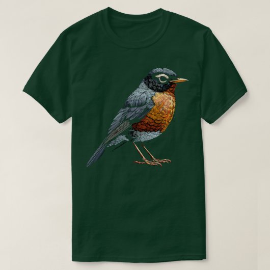 Niedlicher Orangenvogel T-Shirt (Design vorne)