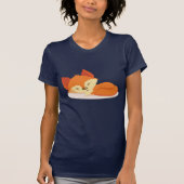 Niedlicher Oranger Cartoon Zeichnend Foxschlafen T-Shirt (Vorderseite)