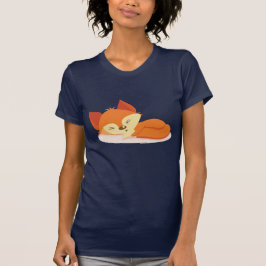 Niedlicher Oranger Cartoon Zeichnend Foxschlafen T-Shirt
