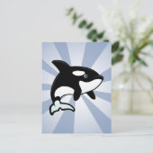Niedlicher Orca/Killerwal Postkarte (Stehend Vorderseite)