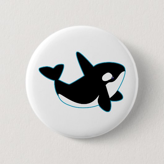 Niedlicher Orca (Mörder-Wal) Button (Vorderseite)