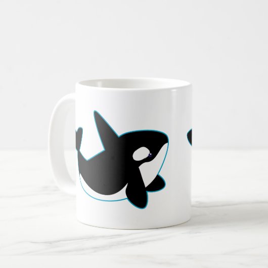 Niedlicher Orca (Mörder-Wal) Kaffeetasse (Vorderseite Links)