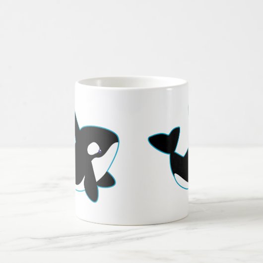 Niedlicher Orca (Mörder-Wal) Kaffeetasse (Mittel)