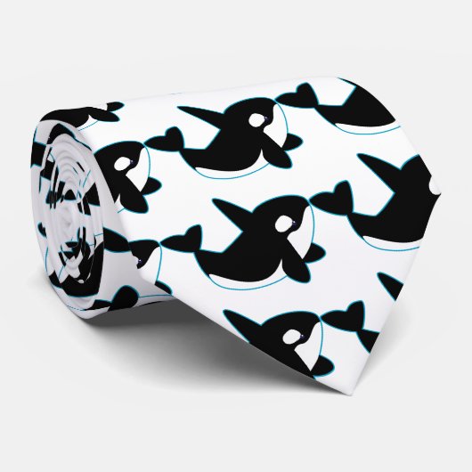 Niedlicher Orca (Mörder-Wal) Krawatte (Gerollt)