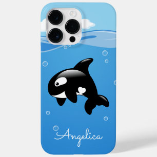 Niedlicher Orca-Wal im Ozean mit Individuelle Name Case-Mate iPhone 14 Pro Max Hülle